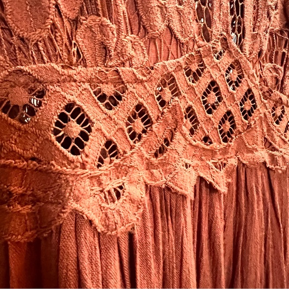 Free People Women Adella Sleeveless Slip Dress Ochre long copper colored - Picture 12 of 13